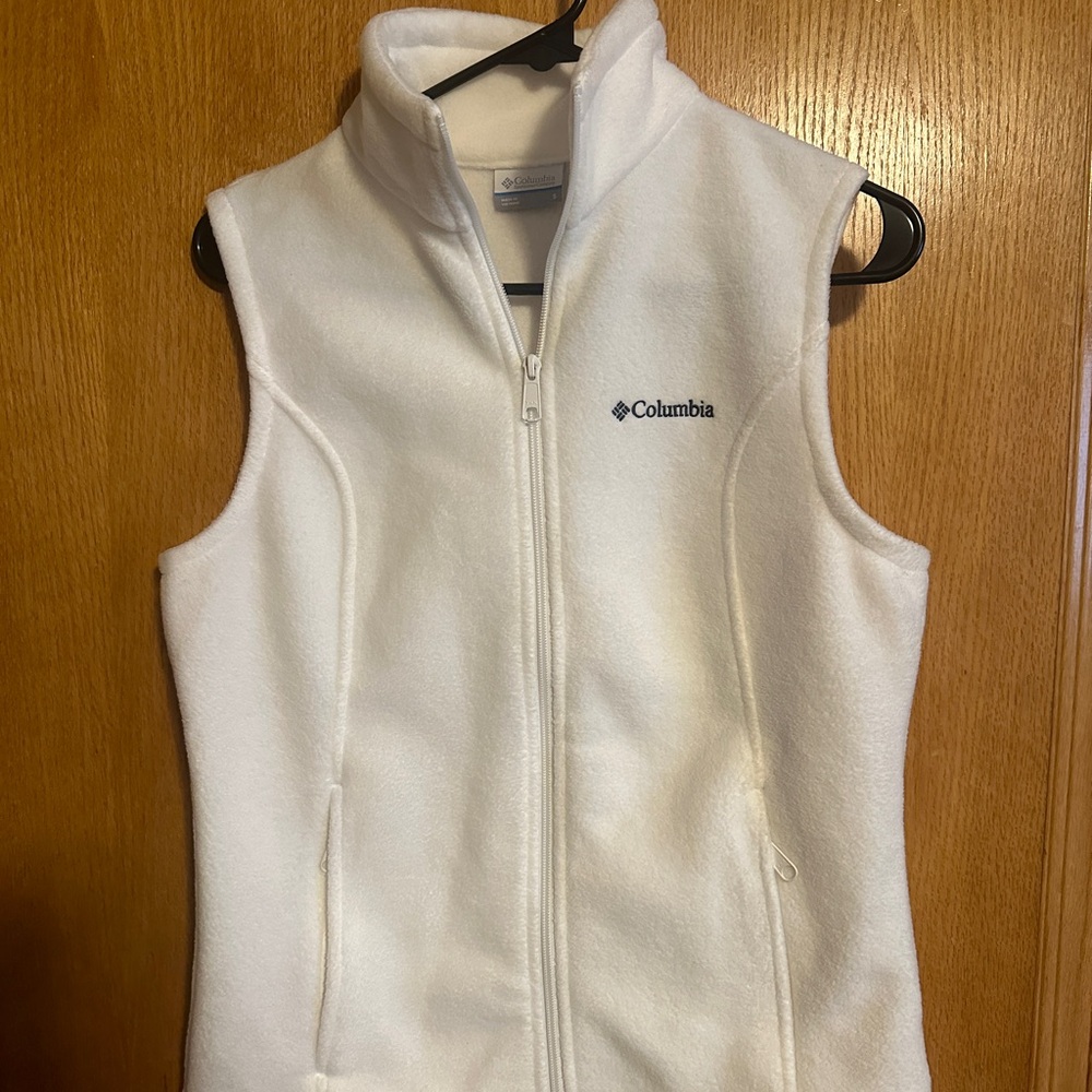 Columbia White Fleece Vest